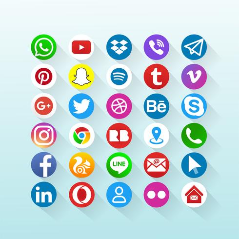 Iconos de redes sociales vector