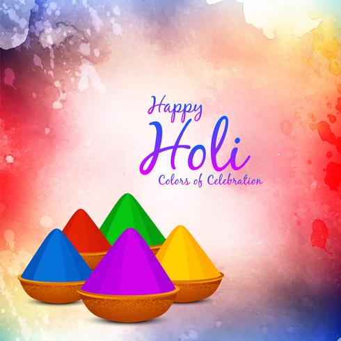 Abstract Happy Holi festival greeting background vector