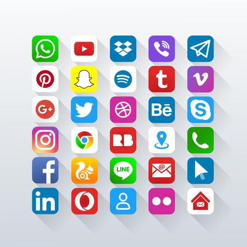 Iconos de redes sociales vector