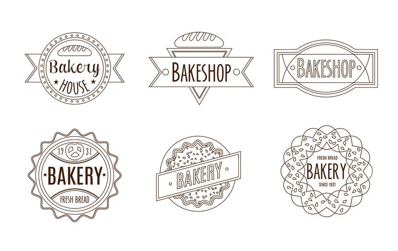 Collection of vintage retro bakery vector