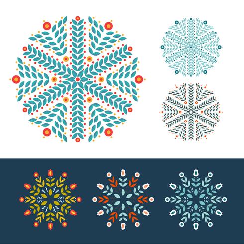 Snowflakes winter set vector