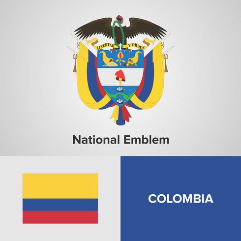 National Emblem, Map and flag  vector