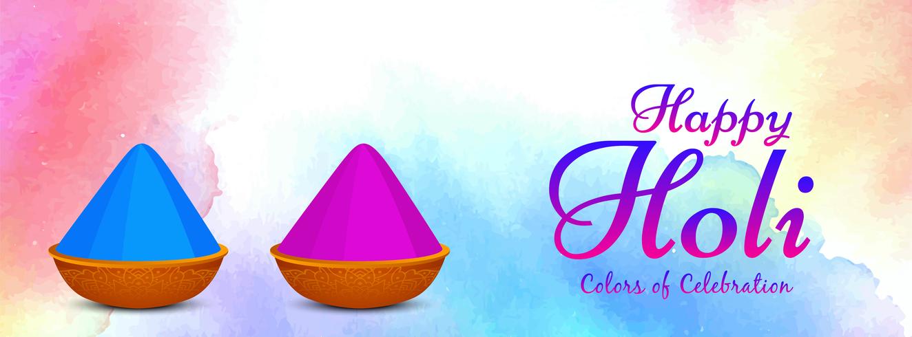 Abstract Happy Holi colorful banner template vector