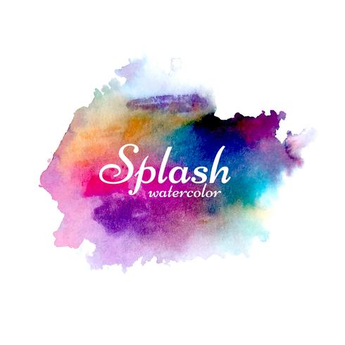 Abstract colorful watercolor splash design vector