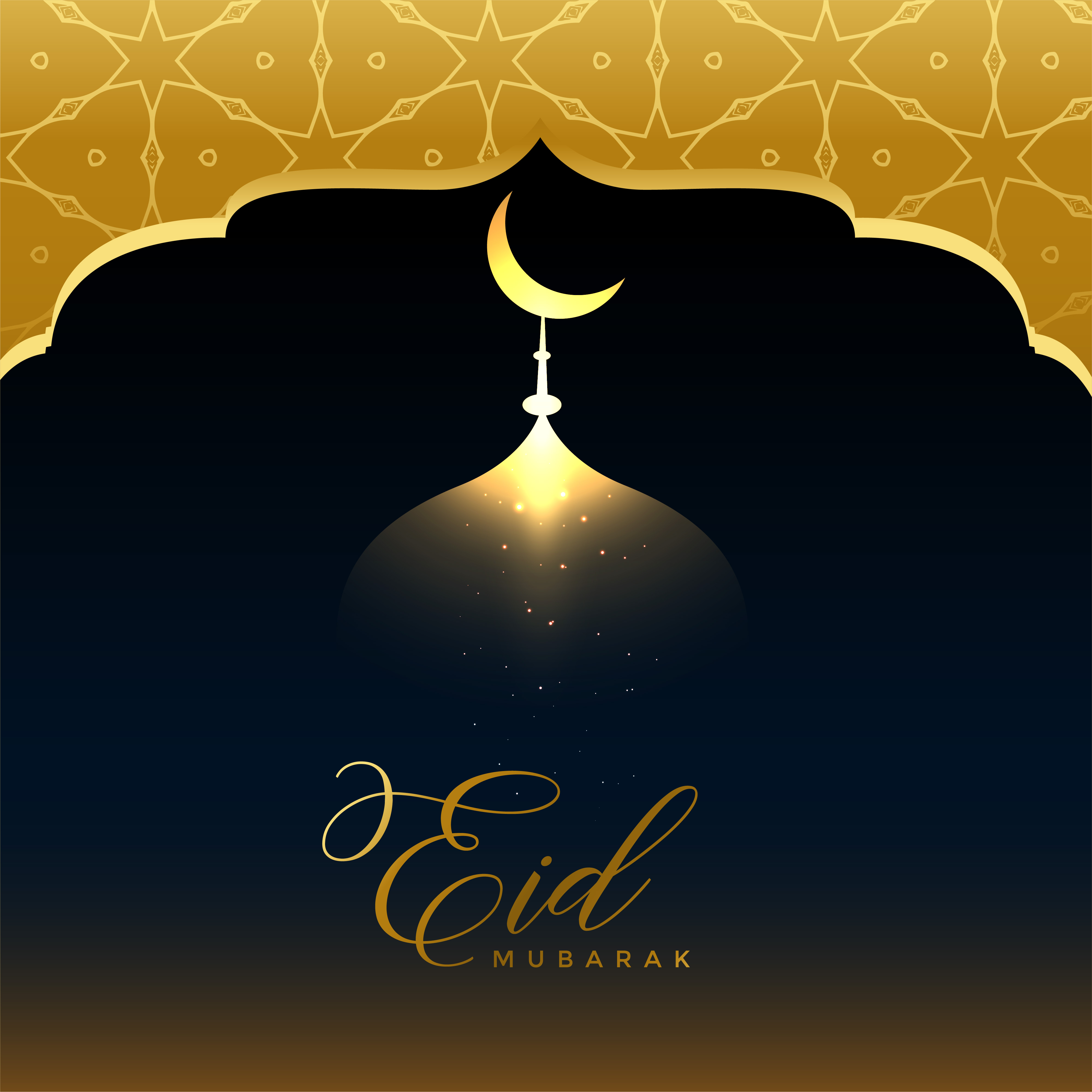 shiny golden eid  mubarak  greeting background Download 