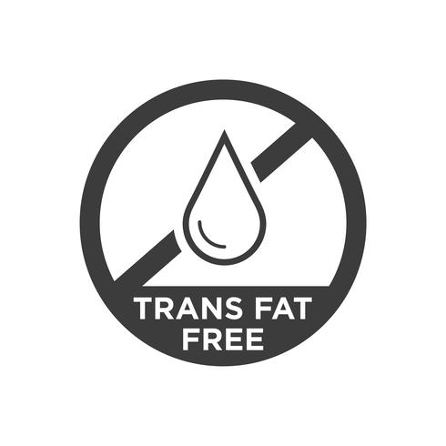 Trans fat free icon.  vector