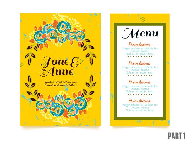 bodas, guardar la fecha de invitación, RSVP y tarjetas de agradecimiento. vector