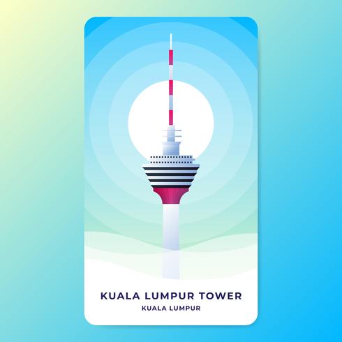 Kuala Lumpur Tower Illustration vector