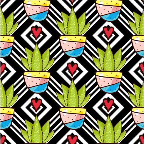 Tendencia de los patrones de cactus. vector