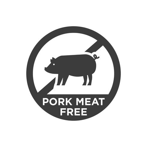 Pork meat free icon.  vector