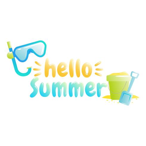 Hello summer. Banner of sale in online store. Special offer, shop now. Vector cartoon illustration