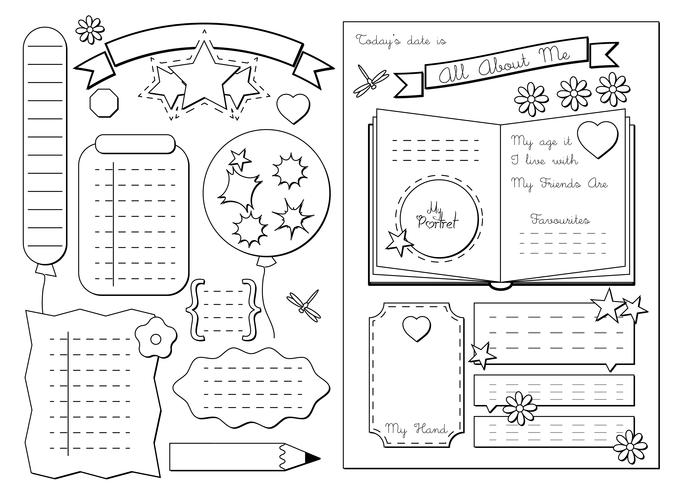 All about me. School Printable vector