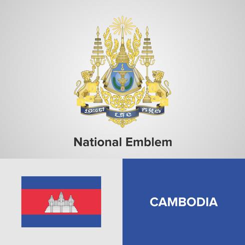 National Emblem, Map and flag  vector