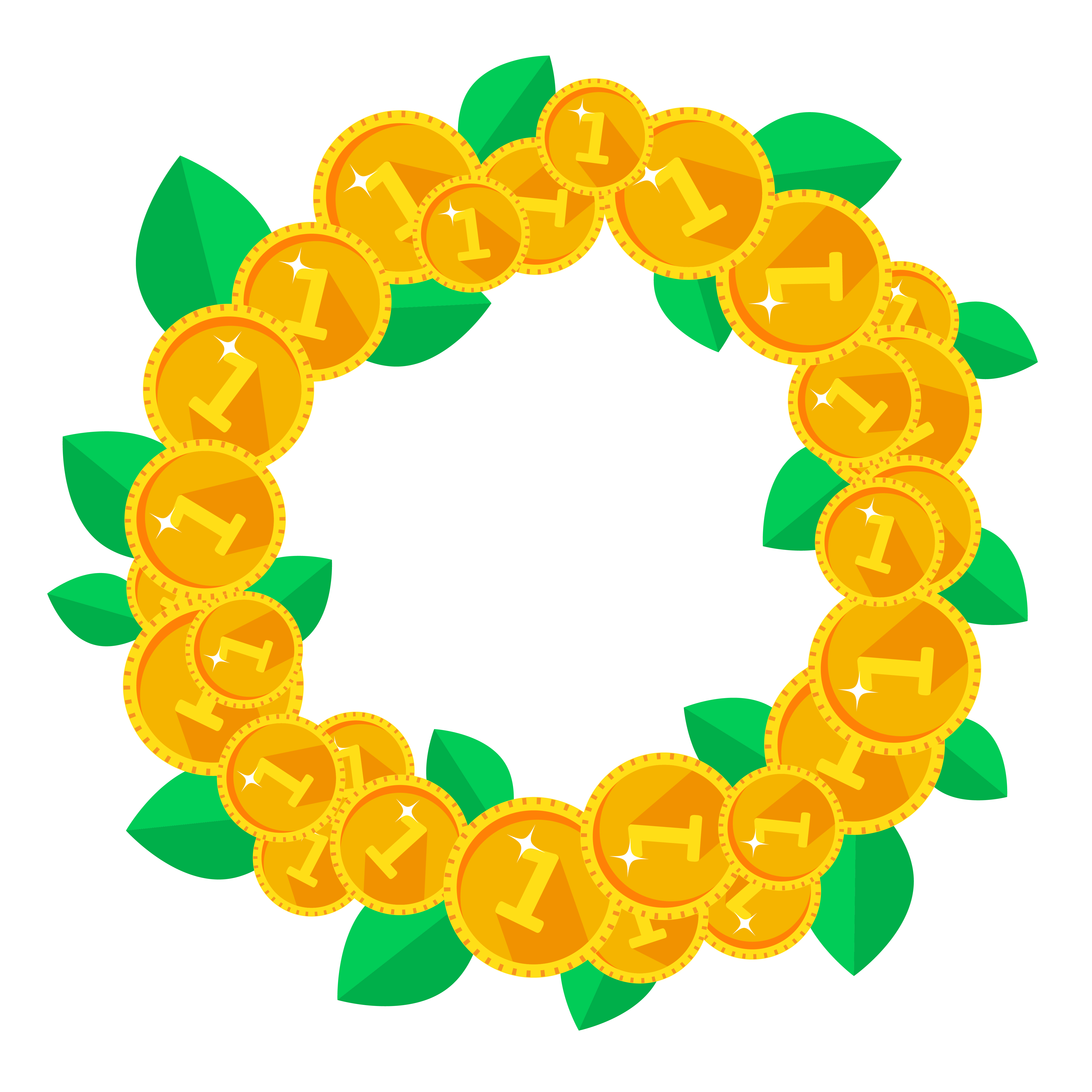 Set of gold medals or seals. All pieces are separate and easy to edit