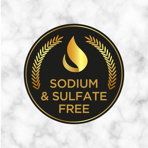 Sodium and sulfate Free icon for labels of shampoo, mask, conditioner and other hair products. vector