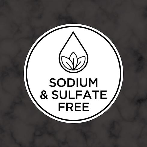 Sodium and sulfate Free icon for labels of shampoo, mask, conditioner and other hair products.  vector