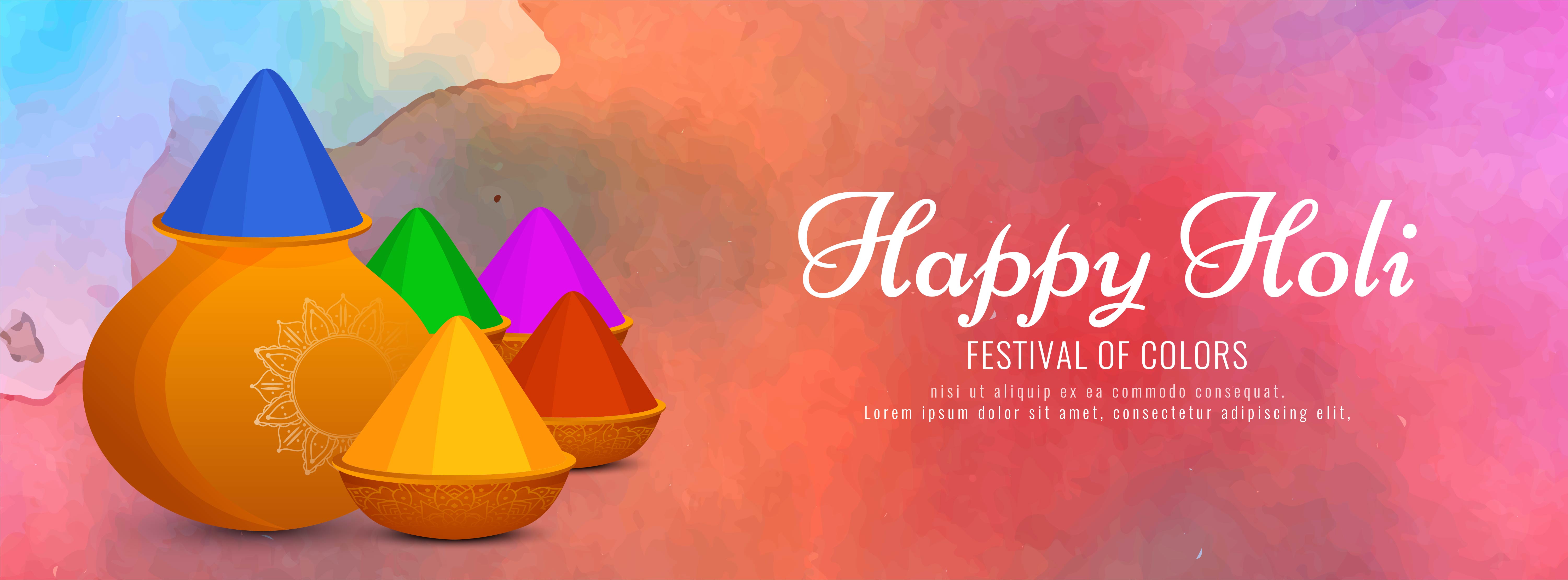 Abstract Happy Holi colorful banner template 344146 Vector Art at Vecteezy