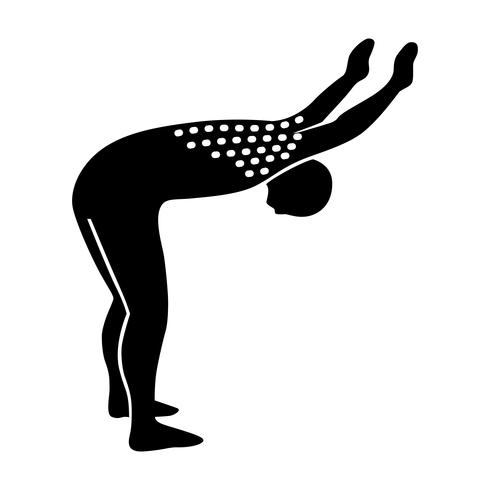 Stretching Exercise Icon to stretch lumbars.  vector