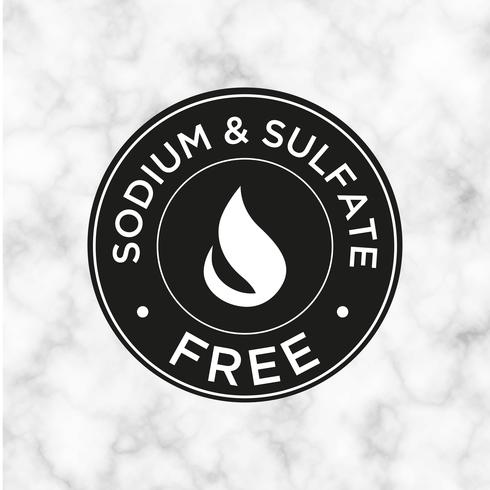 Sodium and sulfate Free icon for labels of shampoo, mask, conditioner and other hair products. vector