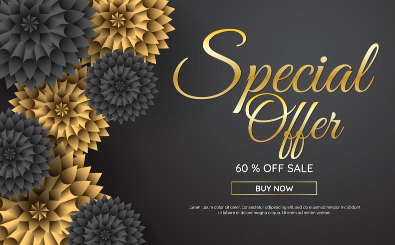 Sale Flowers Vector background