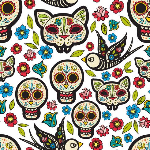 The seamless  of Day of the Dead,  vector