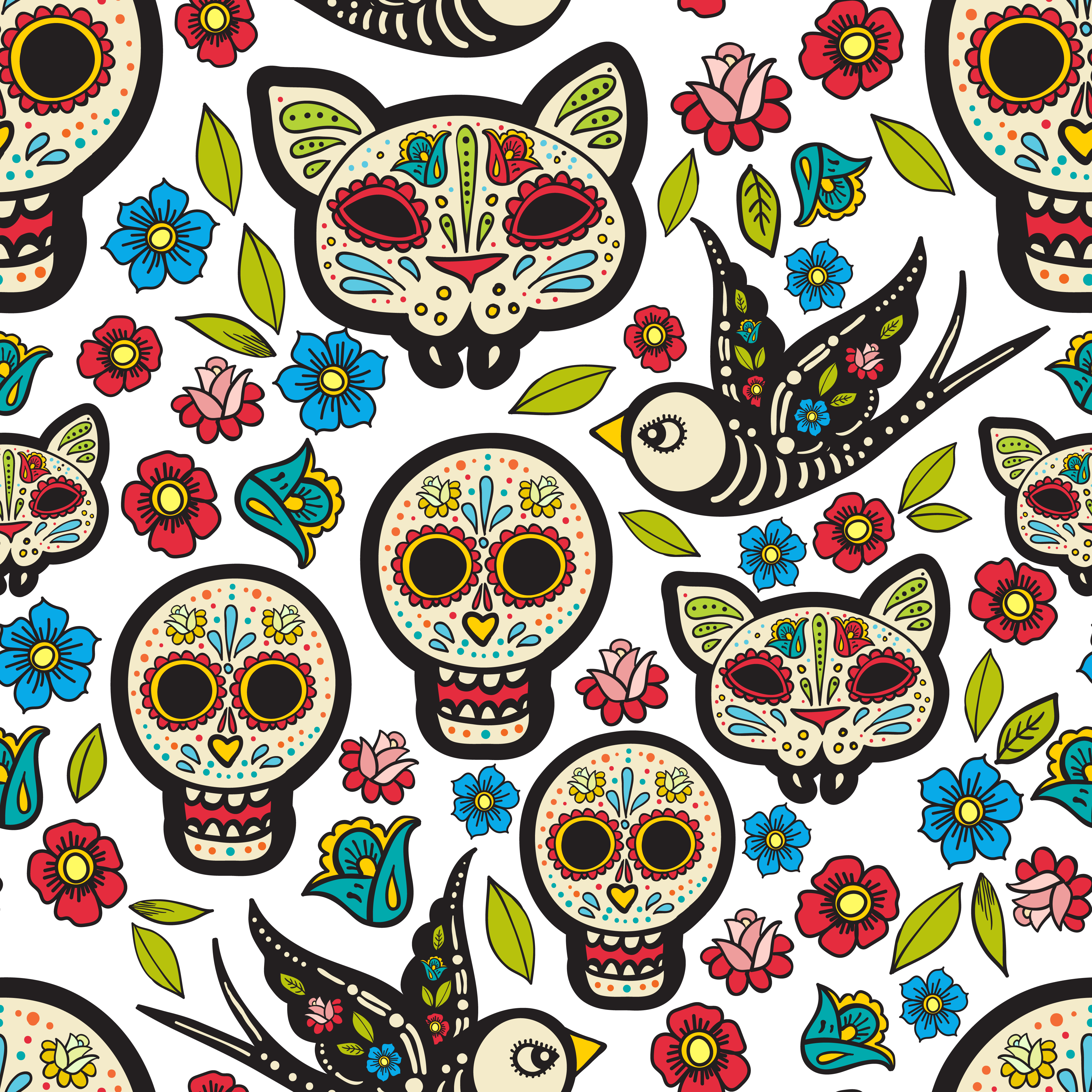 Download The seamless of Day of the Dead, - Download Free Vectors ...