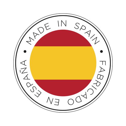 Hecho en el icono de la bandera de España. vector