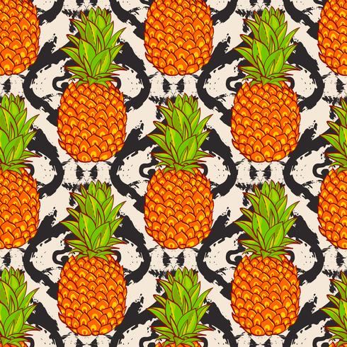 Tropical Pineapples Background  vector