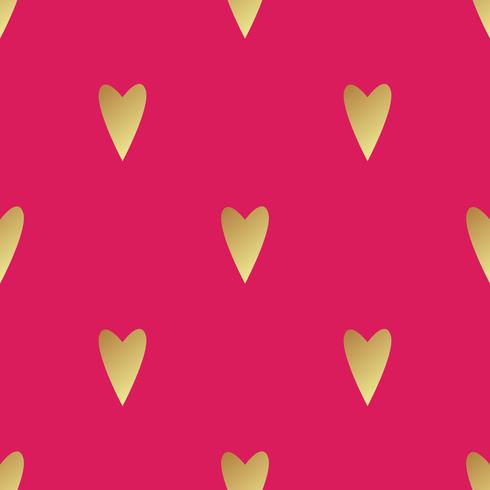 Seamless gold pattern with hearts. vector