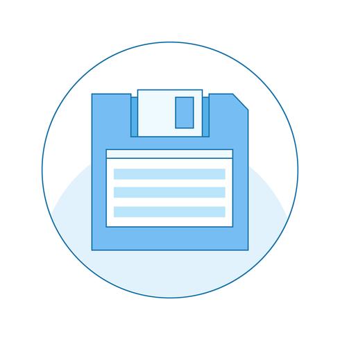 Floppy disk line icon. Diskette vector flat illustration