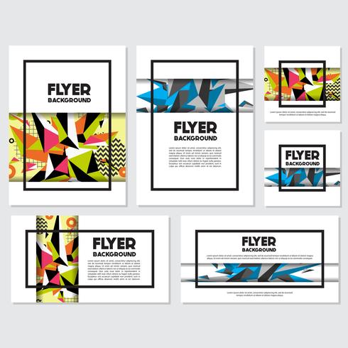 Low Poly Flyer style background Design Template vector