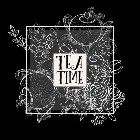 Conjunto de plantillas de banner de diseño de la hora del té vector