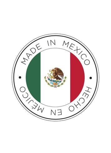 Hecho en el icono de la bandera de México. vector