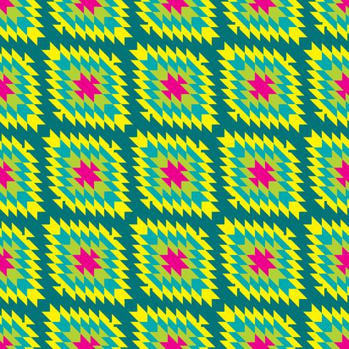 Mexican Folkloric  tracery textile seamless pattern vector