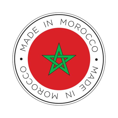 Hecho en el icono de la bandera de Marruecos. vector