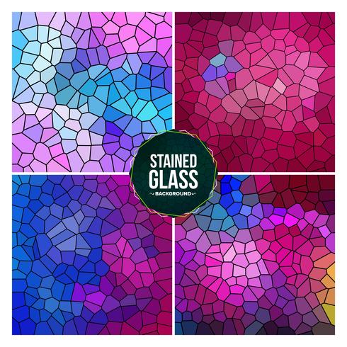 Multicolor Broken Stained Glass Background Set vector