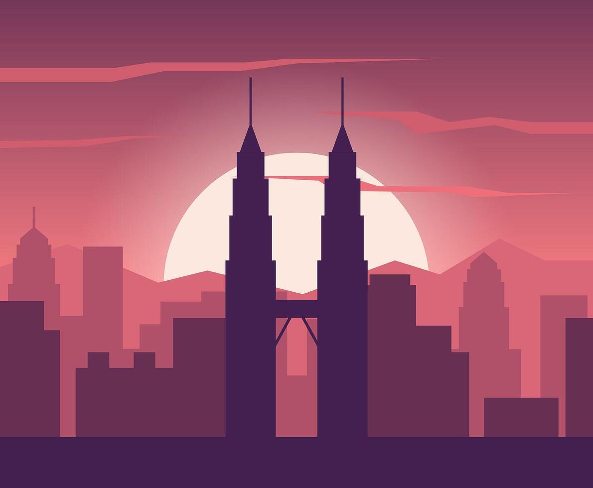 Ilustración de Kuala Lumpur vector