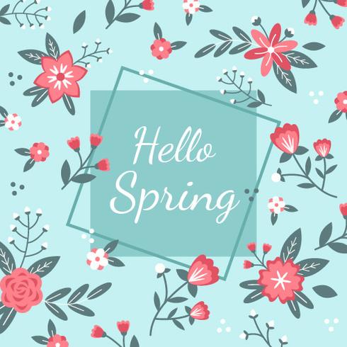 Hello Spring Background Vector