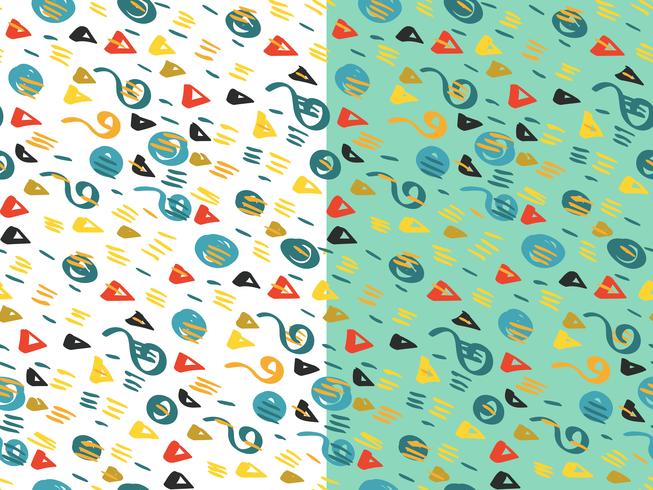 Retro different  seamless patterns tiling.  vector