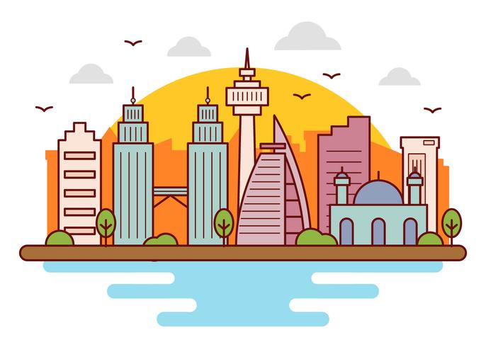 Kuala Lumpur Skyline Vector