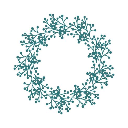 Wreath frame, border of floral ornament vector