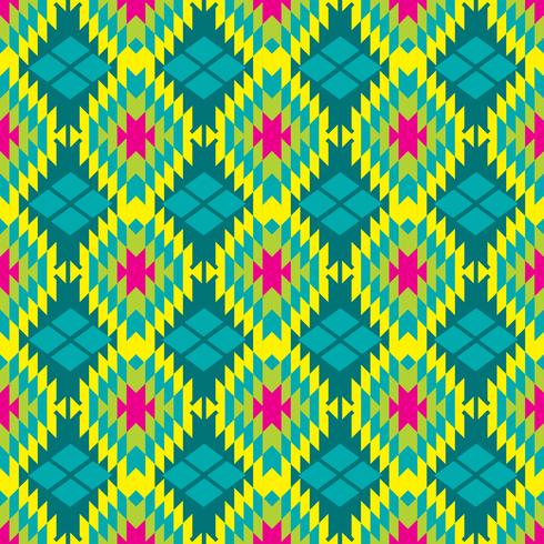 Mexican Folkloric  tracery textile seamless pattern vector