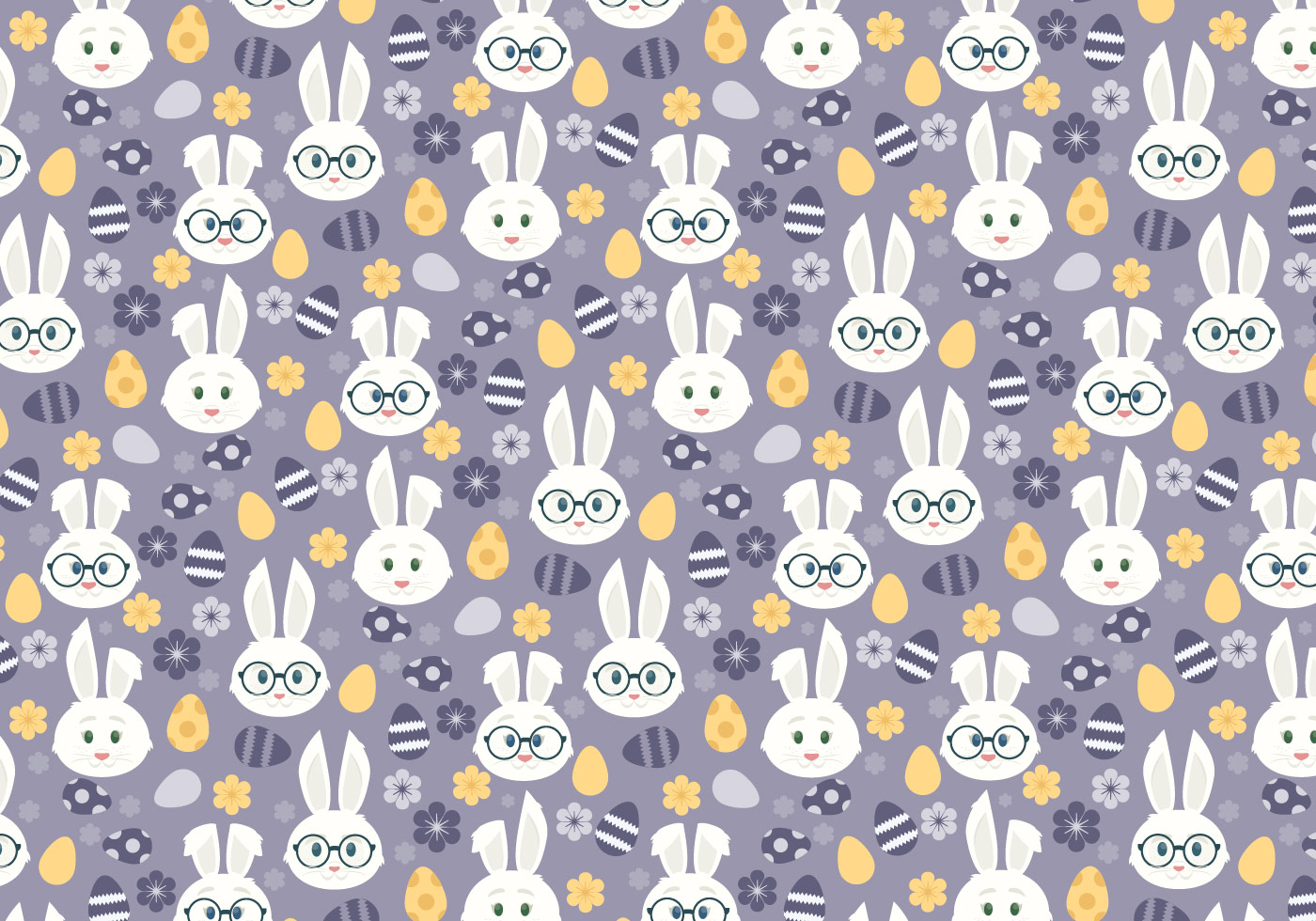 Vector Seamless Pattern with Cute Easter Bunnies 344630 Vector Art at