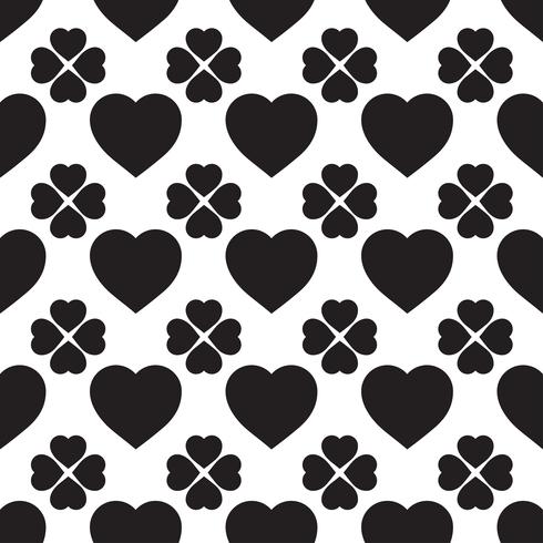 Monochrome seamless pattern with hearts vector