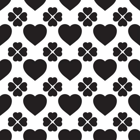 Monochrome seamless pattern with hearts vector