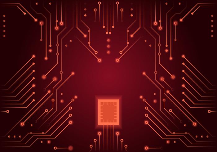 Red Printed Circuit Board Vector