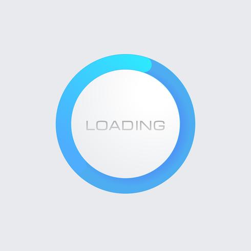 Blue Gradient Loading Bar for Web Interfaces. Template. flat button vector