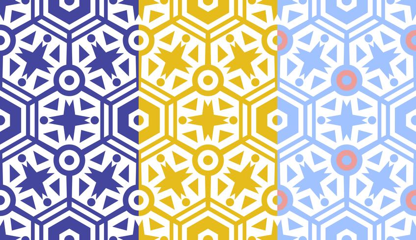 Retro geometric hexagon seamless pattern vector
