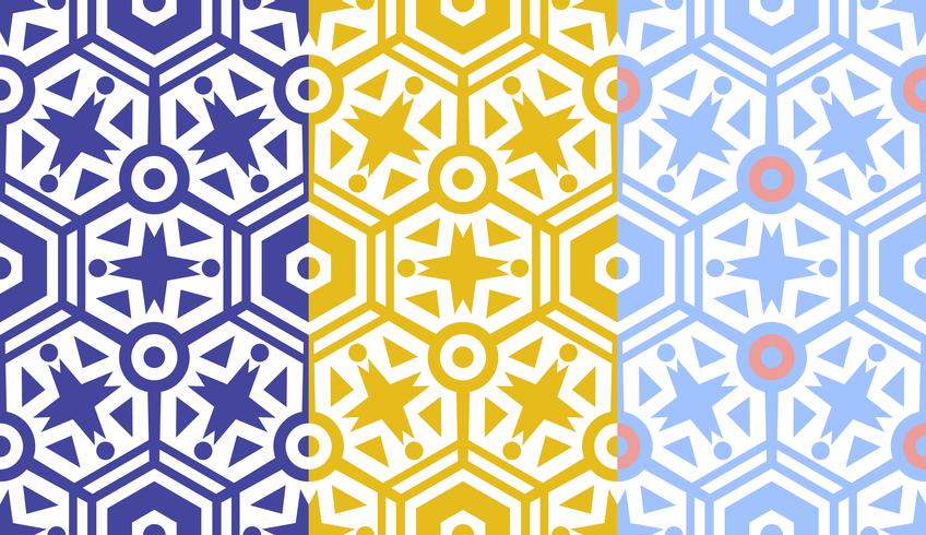 Retro geometric hexagon seamless pattern vector