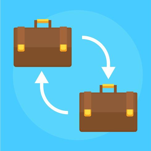 B2B banner. Two business men's case bags. Vector flat illustration